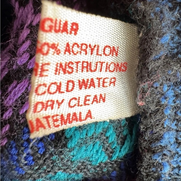 Sold‼️Big Jaguar Vintage 3D Knit Women’s Cardigan Sweater OS Batwing Sleeve - Picture 8 of 8